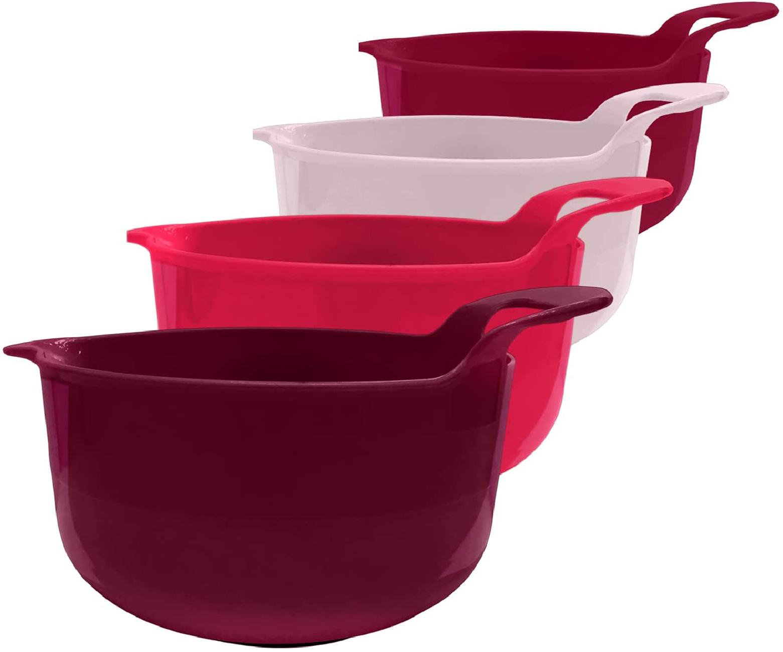 SpicyMedia Mixing Bowls 4 Piece Plastic NonSkid Nesting Bowls With