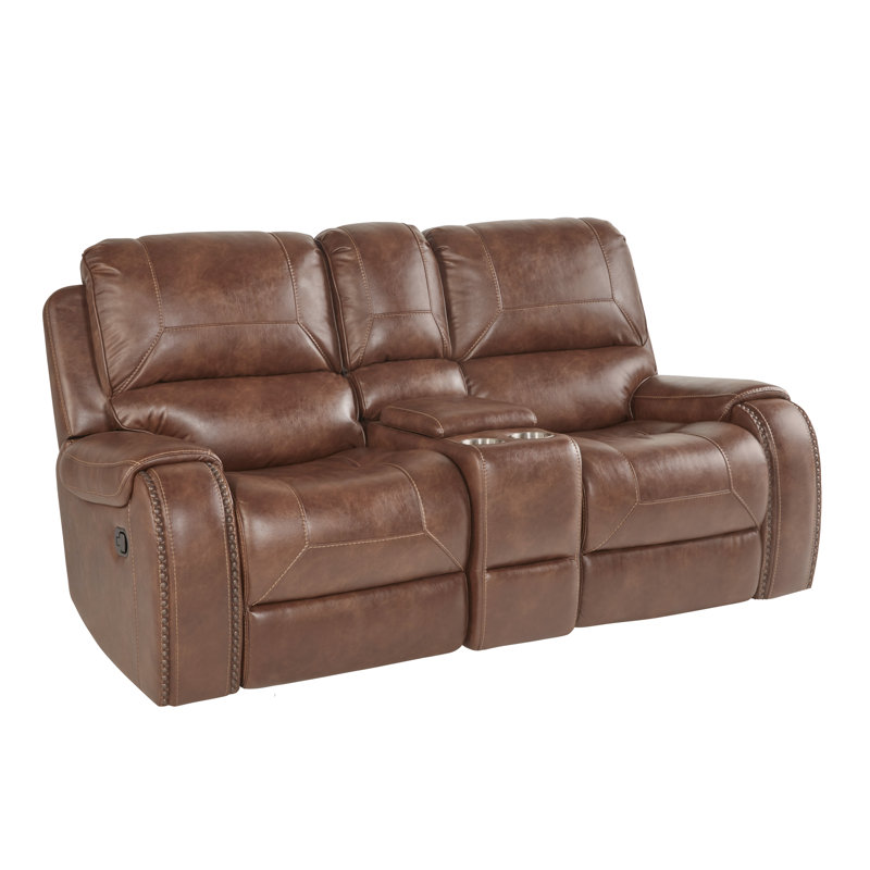 Millwood Pines Stampley Leather Air Manual Reclining Living Room