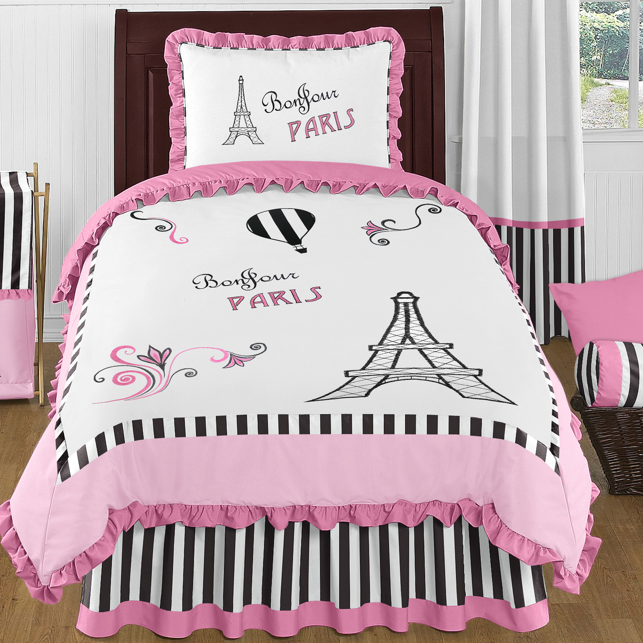 Sweet Jojo Designs Paris 4 Piece Twin Comforter Set Reviews