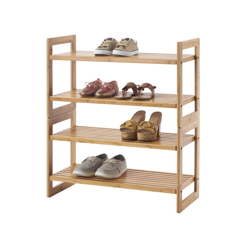 Dotted Line 4 Tier 12 Pair Stackable Shoe Rack Reviews Wayfair