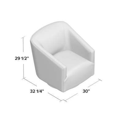 Hall 30" W Faux Leather Swivel Barrel Chair