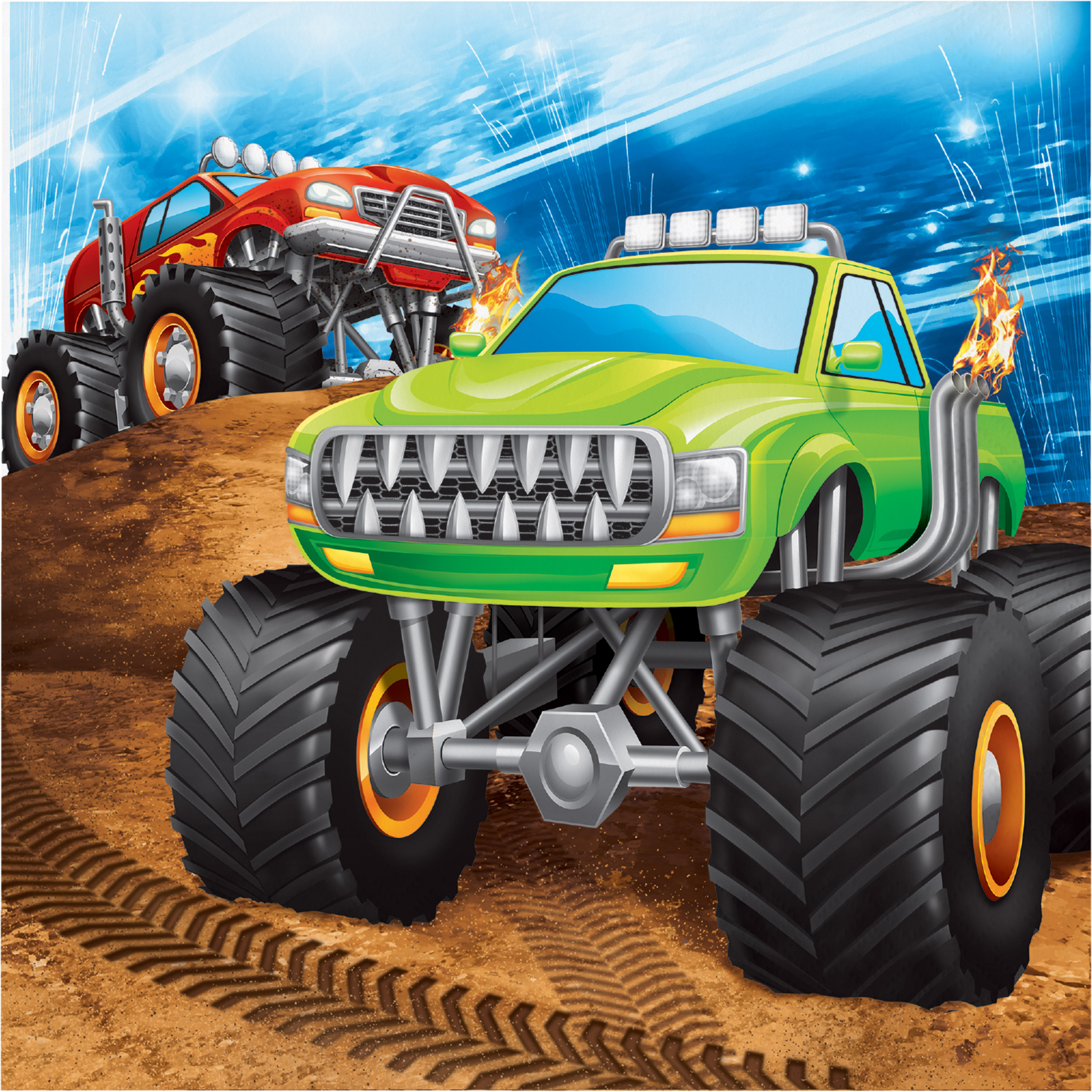 The Party Aisle Monster Truck 6 5 Paper Disposable Napkins Wayfair
