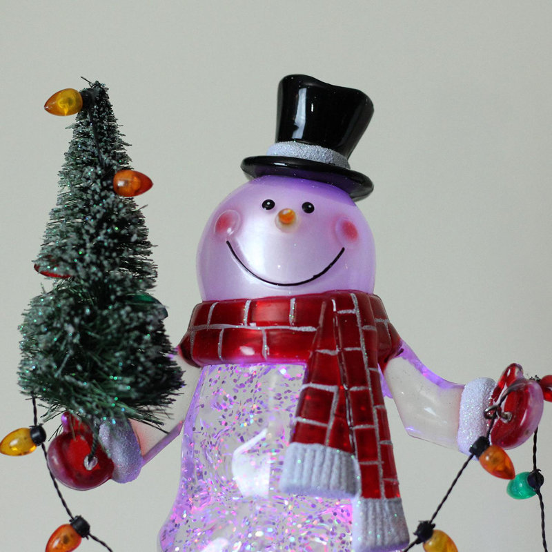 The Holiday Aisle Swirling Glitter Led Lighted Snowman Christmas