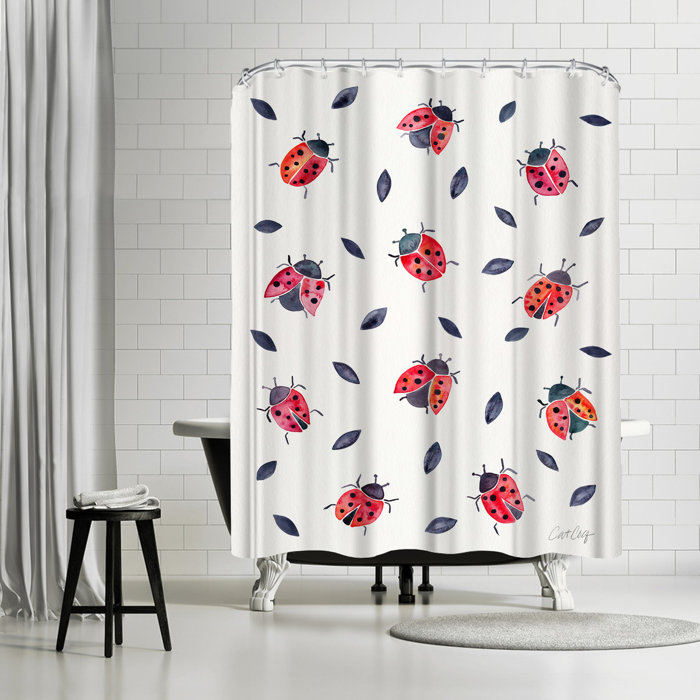 East Urban Home Cat Coquillette Ladybugs Shower Curtain Wayfair