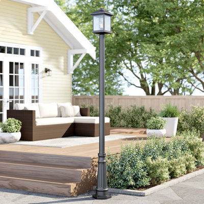 Sol 72 Outdoor Lovette 1-Light 97" Post Light Finish: Black, Size: 112.25" H x 10" W x 10" D