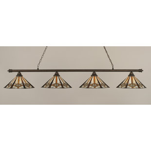 Go to store & view more images Red Barrel Studio Mendez Tiffany 4-Light Billiard Light