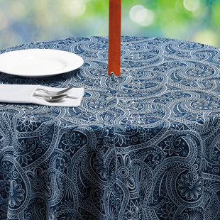 Rectangular Outdoor Tablecloth With Umbrella Hole Table