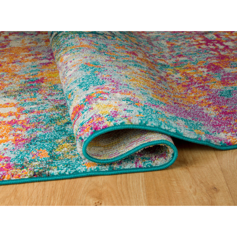Bloomsbury Market Arnegard Teal/Yellow Area Rug & Reviews Wayfair