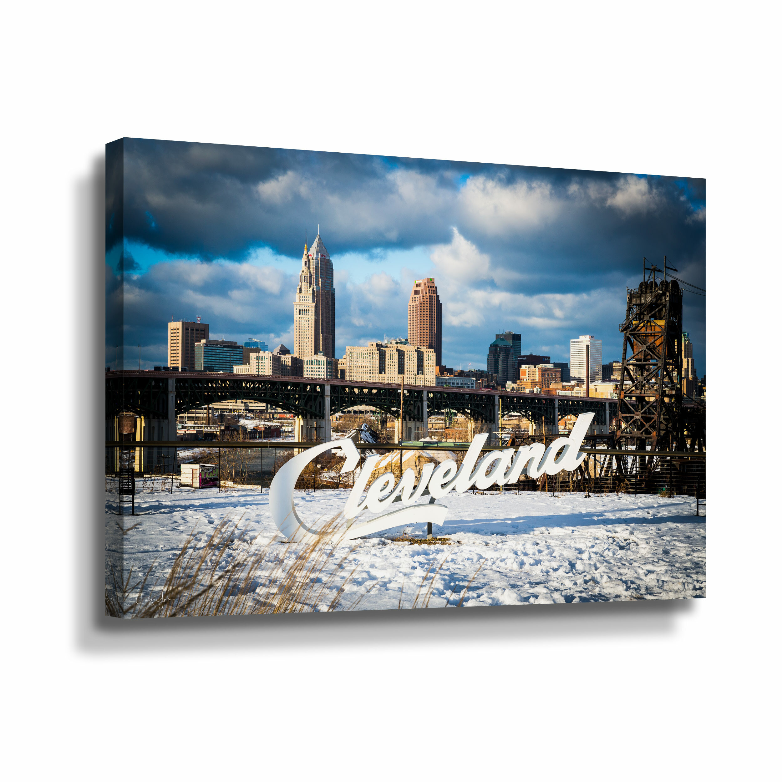 Ebern Designs Cleveland Skyline From Tremont Print Wayfair