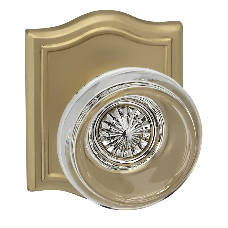 Omnia Prodigy Glass Privacy Door Knob With Arched Rosette Wayfair