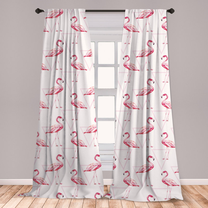 East Urban Home Flamingo Geometric Room Darkening Rod Pocket Curtain Panels Wayfair