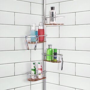 Teak Tension Rustproof Shower Caddy