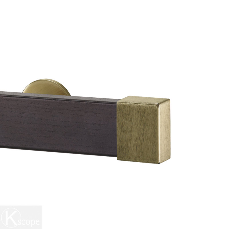 Ebern Designs Ephrata Decorative Traverse Wenge Single Curtain Rod