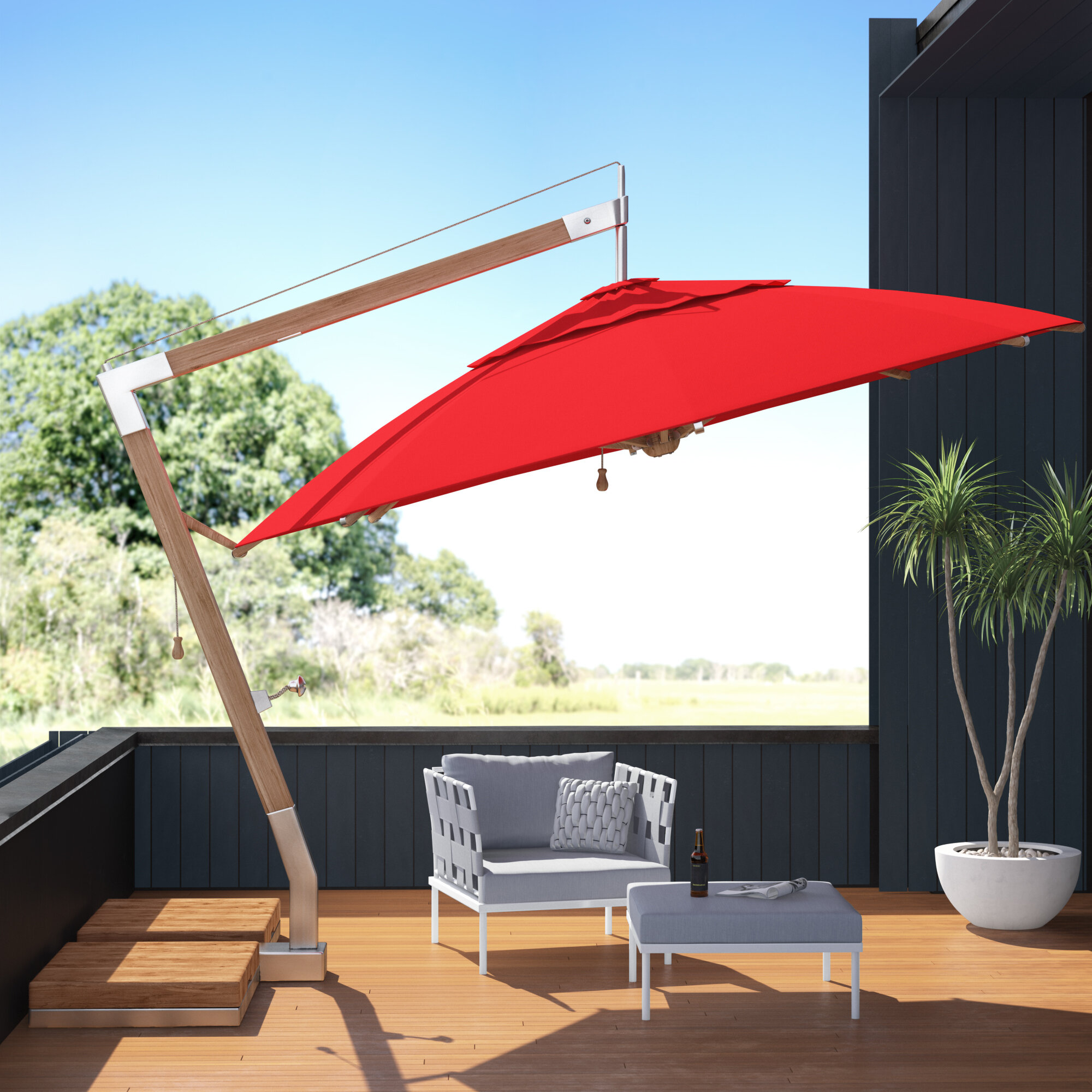 Charlton Home Roane 11 5 Cantilever Umbrella Wayfair