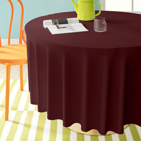 Solid Color Fitted Table Cover Cloth Waterproof Round Tablecloth Up to 48inch 