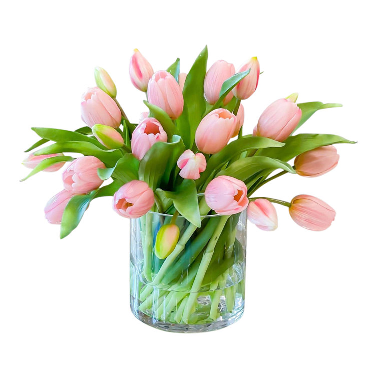 faux tulip spring arrangement. diy easter florals. easter floral arrangement. 