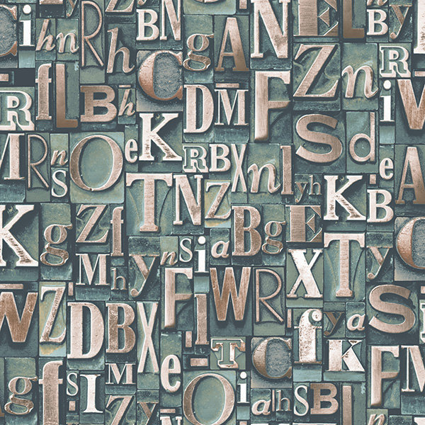 Galerie Wallcoverings Steampunk Letters 33 L X 21 W Wallpaper
