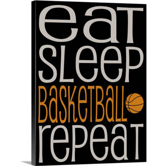 Canvas On Demand Eat Sleep Repeat Basketball By Kate Lillyson