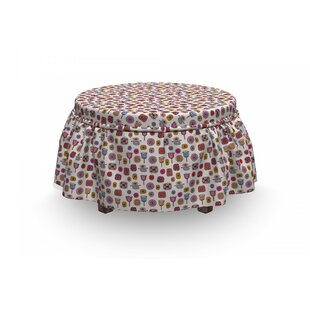 Doodle Abstract Shapes 2 Piece Box Cushion Ottoman Slipcover Set By East Urban Home