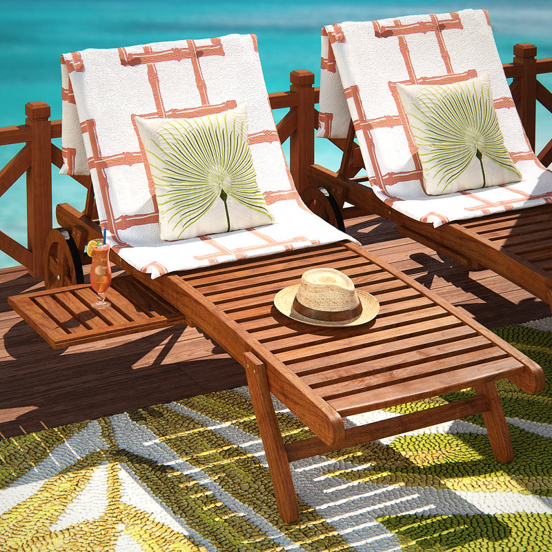 Beachcrest Home Joaquin Balau Wood Patio Chaise Lounge Reviews Joaquin Balau Wood Patio Chaise Lounge
