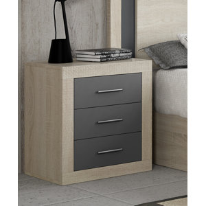 Nachttisch mit 3 Schubladen von Hokku Designs