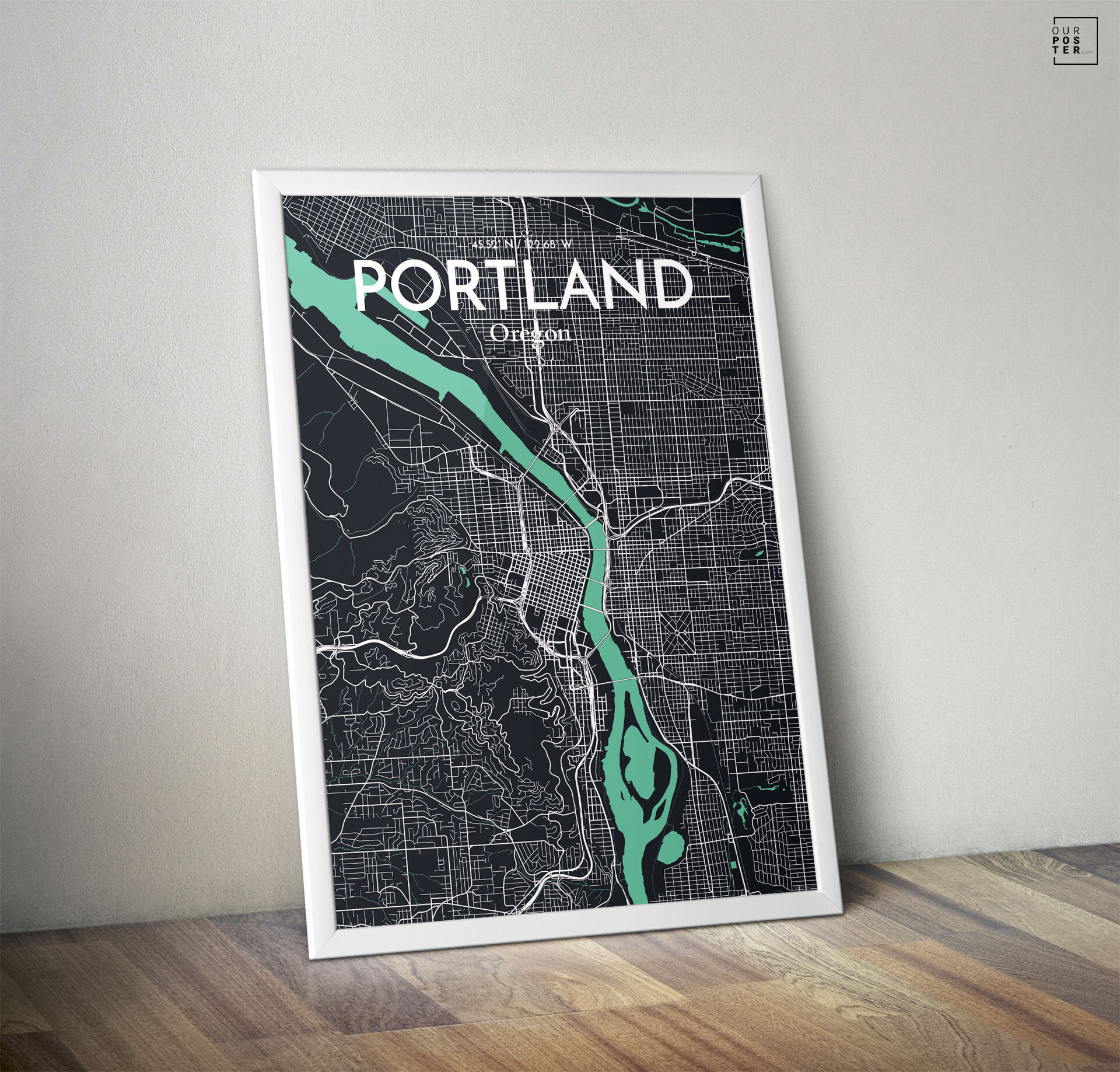 OurPoster Com Portland City Map Panoramic Graphic Art Wayfair   Portland City Map Panoramic Graphic Art 