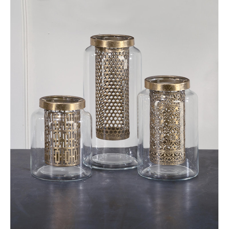 Bungalow Rose 3 Piece Glass Votive Holder Set Wayfair