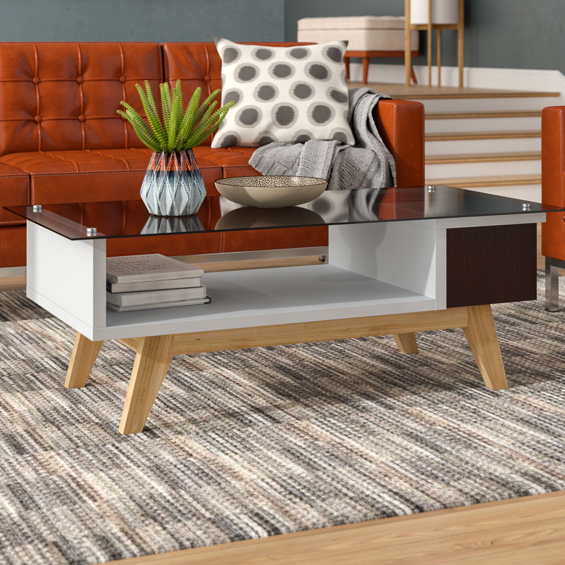 Brayden Studio® Alijah 4 Legs Coffee Table with Storage & Reviews | Wayfair