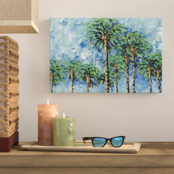 Bay Isle Home Vibrant Coconut Palm Trees Acrylic Painting Print