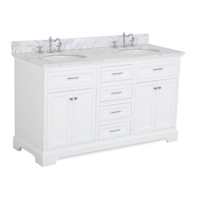 Kbc Aria 60 Double Bathroom Vanity Set Base Finish White Top