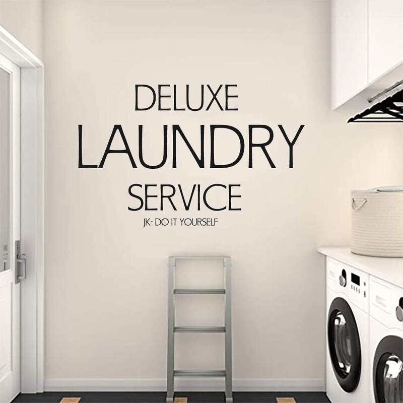 Gracie Oaks Deluxe Laundry Service Jk Do It Yourself Vinyl Wall Words Decal Sticker Home Decor Art Wayfair
