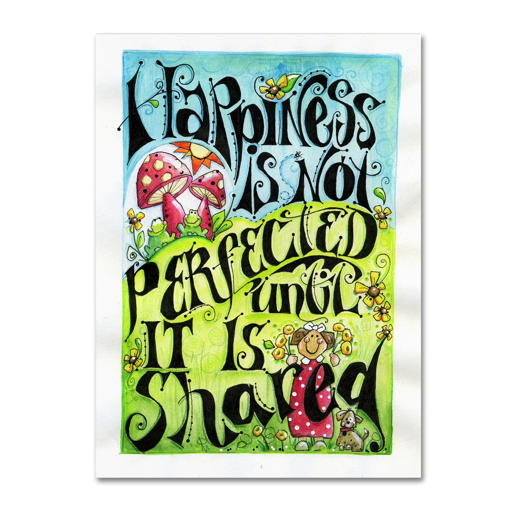 East Urban Home Share Happiness Textual Art On Wrapped Canvas