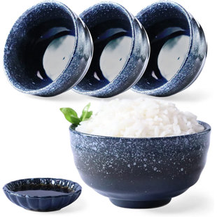 Ceramic Blue Sauce Cups Soy Sauce Dish Pinch Bowls Cute Dipping Sauce Dish Mini Plates Dip bowls Sauce Bowls Small bowl for BBQ Party Home Dinner Decor Set of 4 