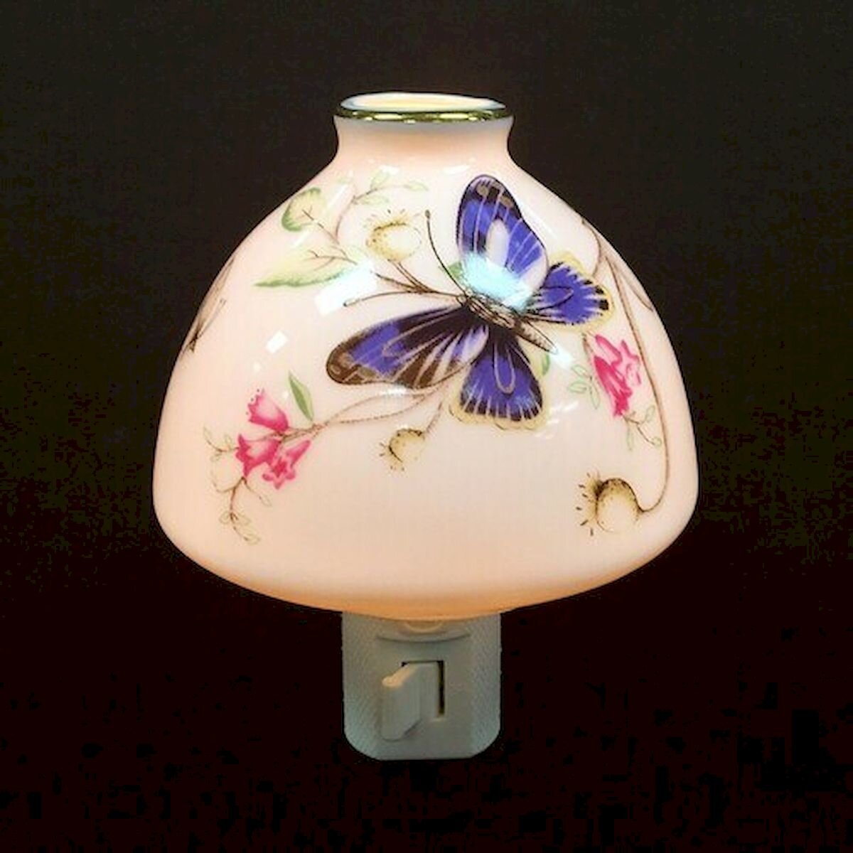 Mdr Trading Inc Butterfly And Flowers On A Tiffany Lamp Shade Shaped Night Light Wayfair