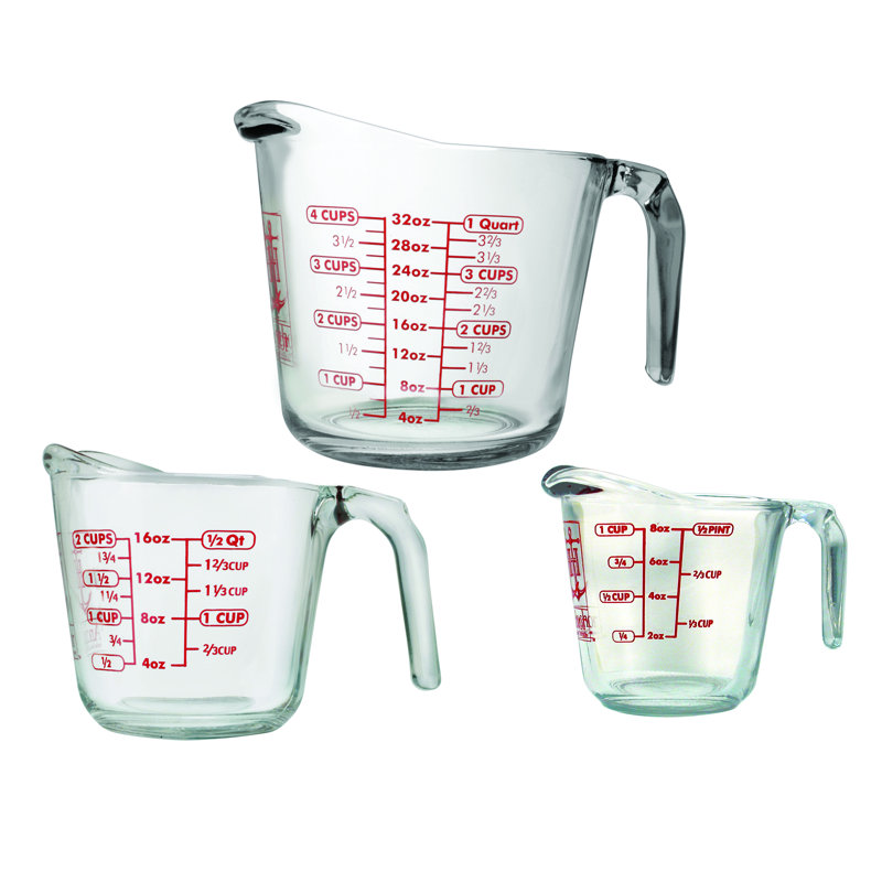 Anchor Hocking 3 Pieces Glass Measuring Cup Set Reviews Wayfair