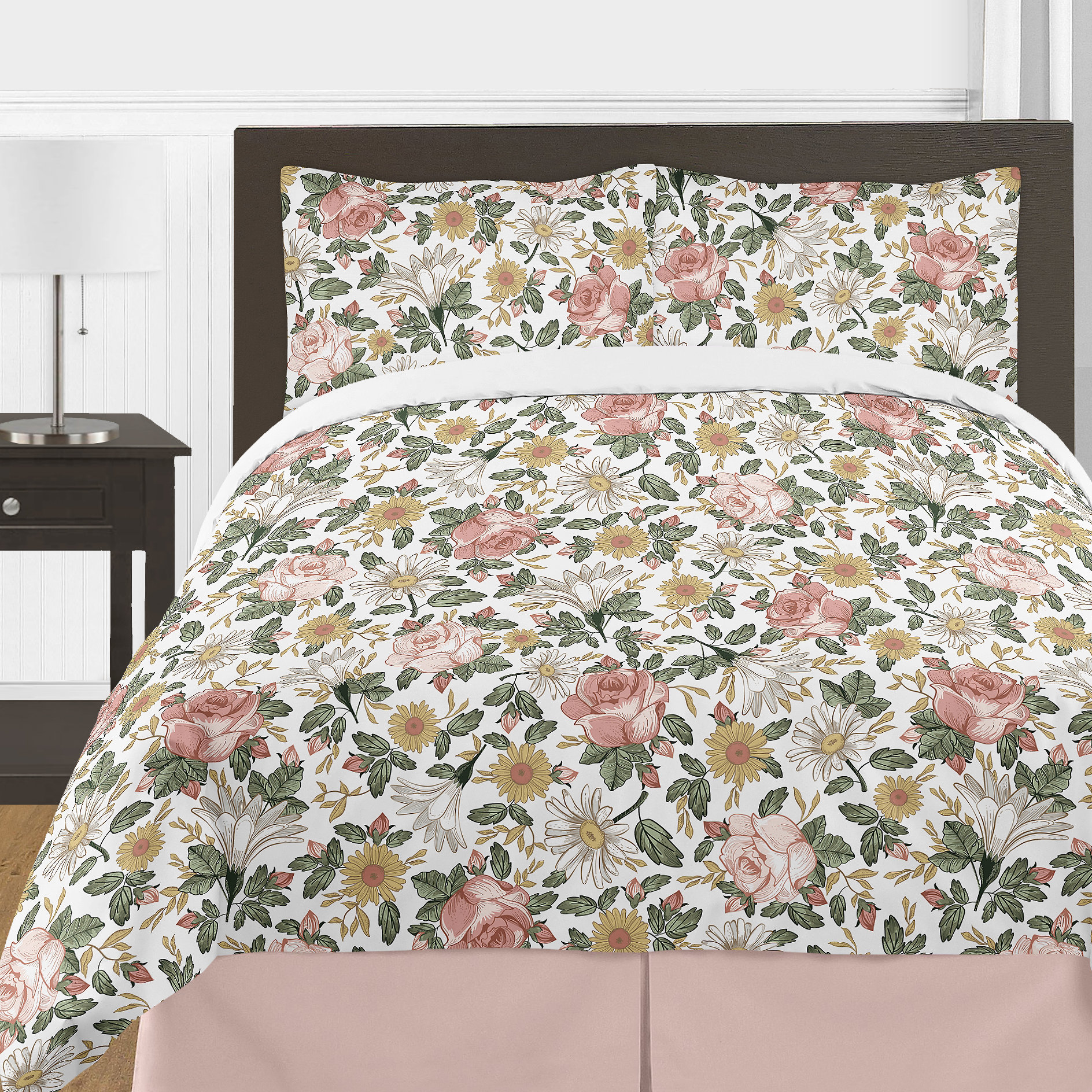Details about / BEAUTIFUL ELEGANT CHIC WHITE BLACK FLORAL FRENCH ROSE MEDALLION SOFT QUILT SET