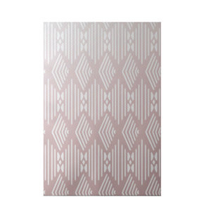 Fishbones Geometric Print Blush Indoor/Outdoor Area Rug