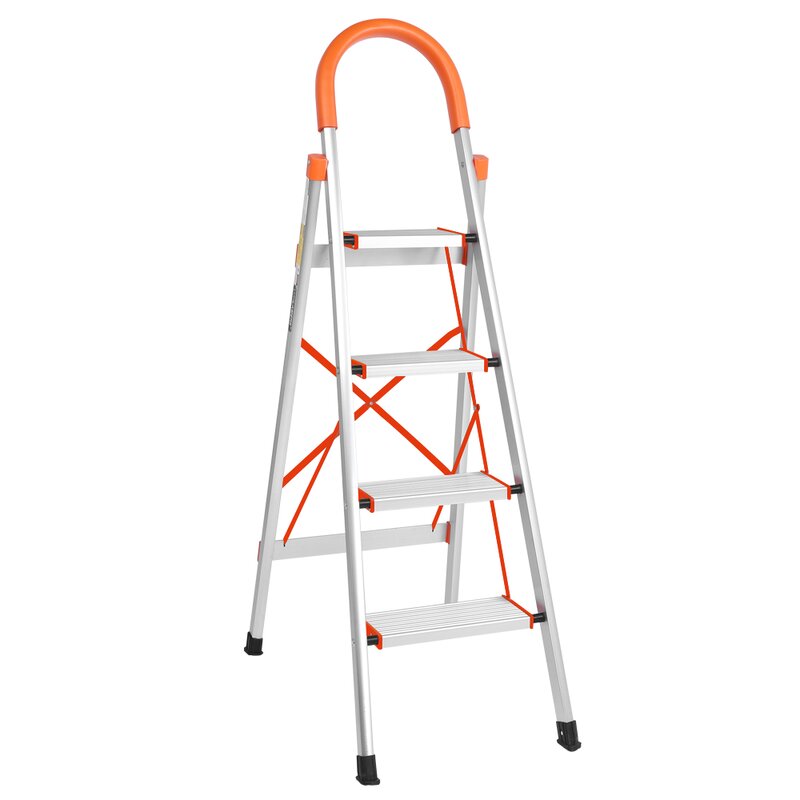 Zimtown Non Slip Folding 3 Ft Aluminum Step Ladder With 300 Lb Load Capacity Wayfair