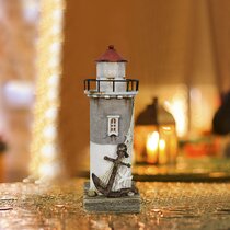 Four Pewter Lighthouse Flat Figurines 