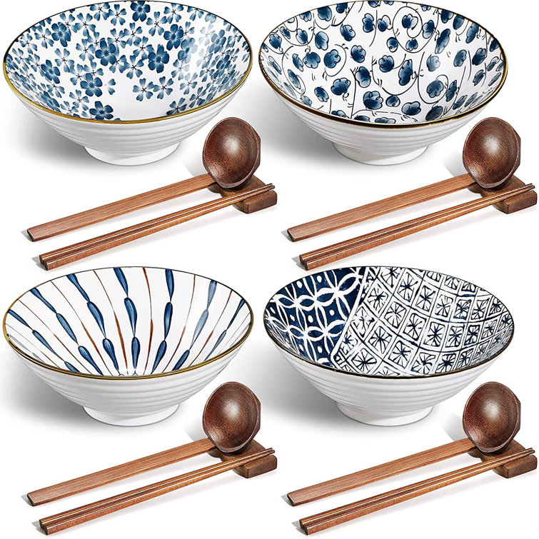 Dakota Fields Ceramic Ramen Bowl, Japanese Large Noodle Bowls With