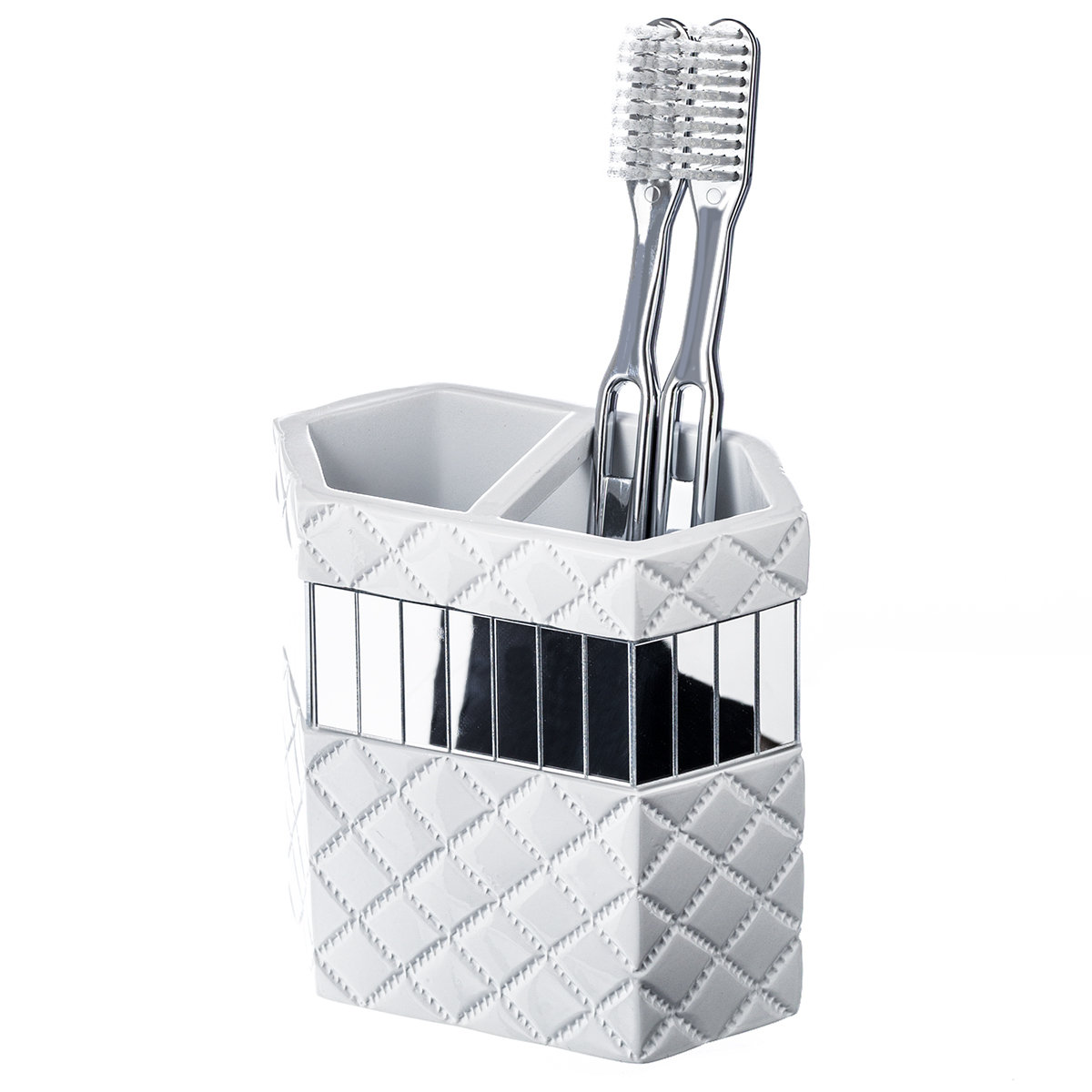 Orren Ellis Quilted Mirror Resin Toothbrush Holder Wayfair