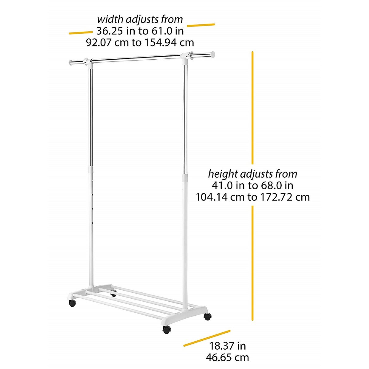 Rebrilliant Adjustable Rolling Clothes Rack & Reviews 