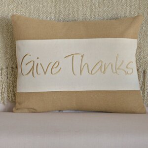 Give Thanks Cotton Throw Pillow