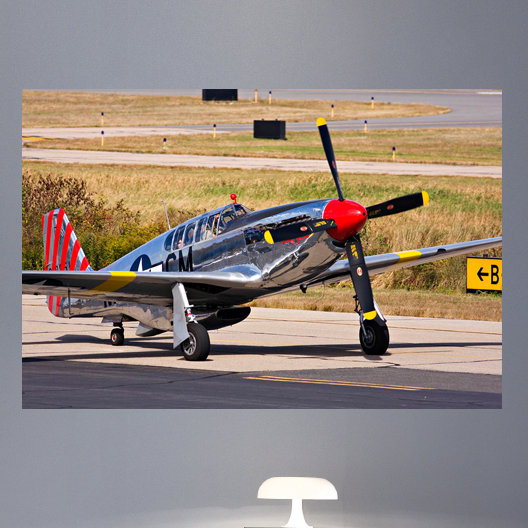 P51 Mustang Vinyl Sticker Wall Art Boys Bedroom Garage