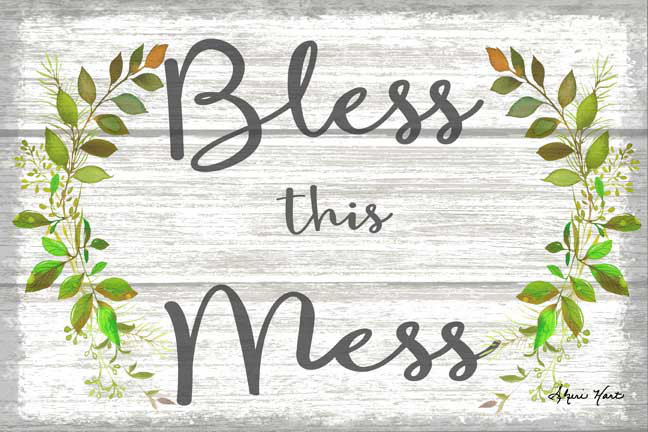 Gracie Oaks Floral Crown Bless This Mess Farm House Sign Textual