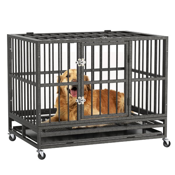 48"/42"/36"/30"/24" Pet Kennel Cat Dog Folding Crate Wire Metal Cage W/Divider 