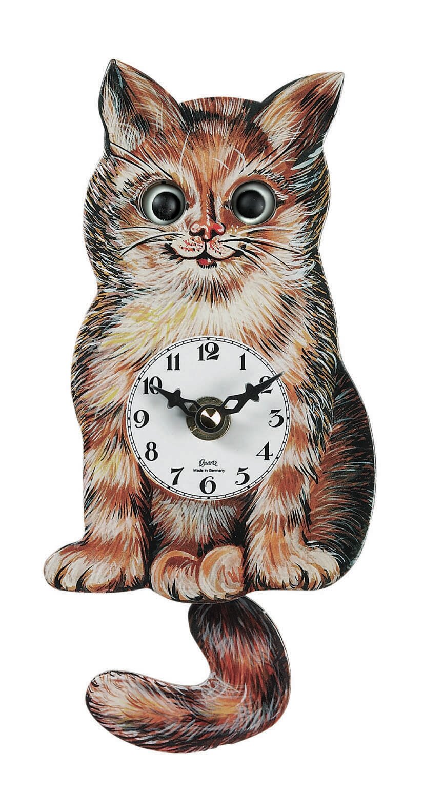show original title Details about   Wall Clock On Glass CAT Eyes Animal 12 shapes it 1144 