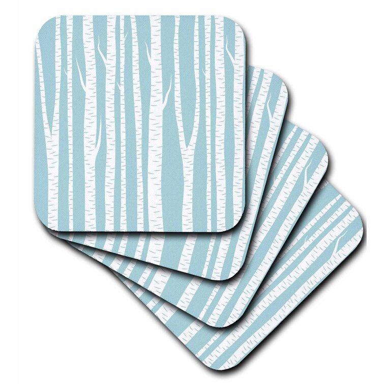 Family Life Begins Turquoise 4 x 4 Absorbent Ceramic Round Coasters Pack of 4 