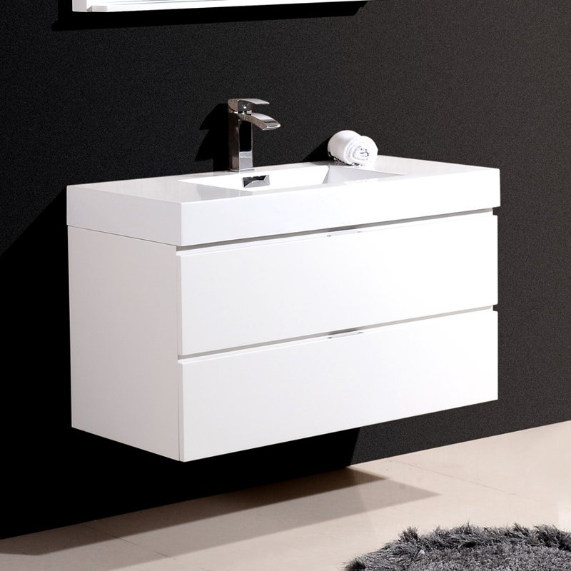Modern Bathroom Vanities Pompano Beach wade logan tenafly 40" single wall mount modern bathroom vanity Modern Bathroom Vanities Pompano Beach wade logan tenafly 40" single wall mount modern bathroom vanity