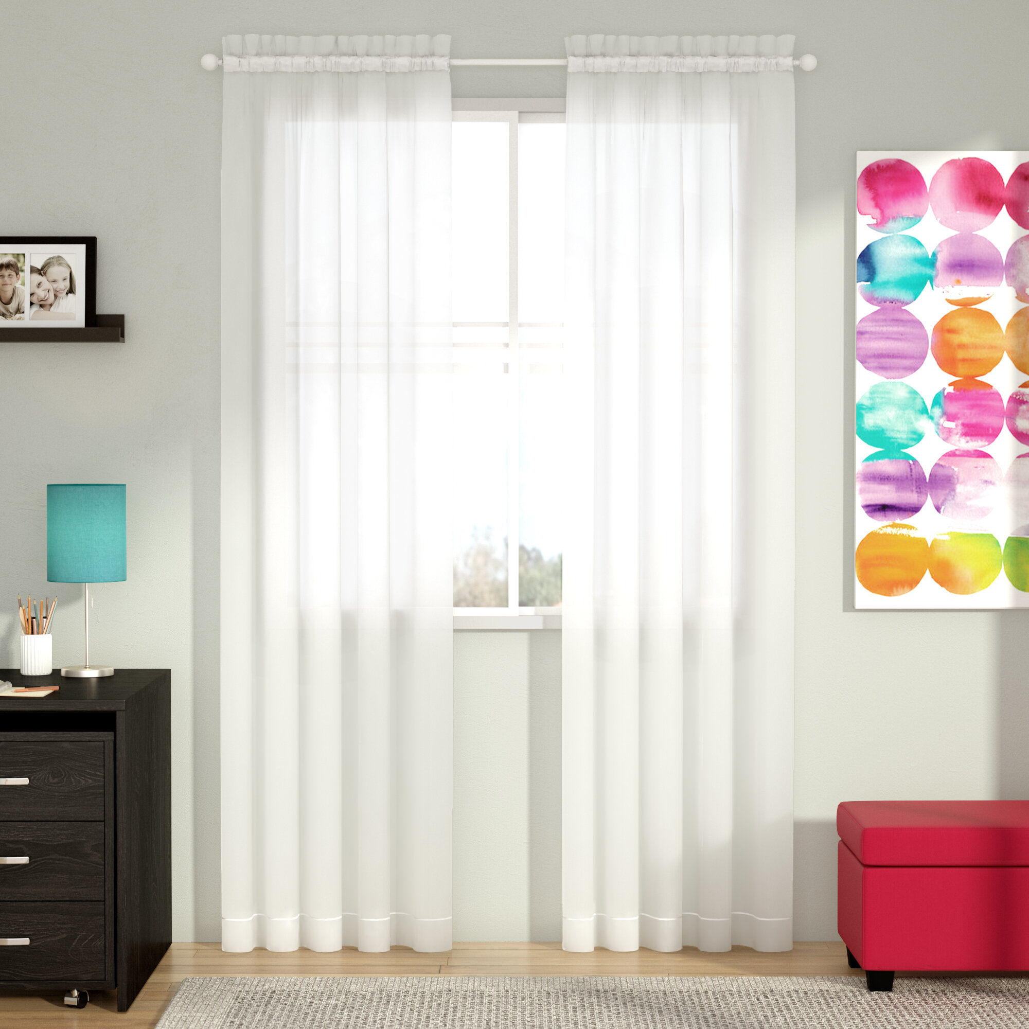 Splendid Mono Curtain with Loops 140 x 245 cm Bianco 